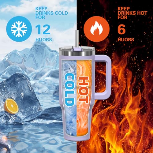 WATERSY 40oz Kaffeebecher to Go Thermobecher Doppelwandiger Edelstahl Vakuum Auslaufsicher Trinkbecher mit Griff und Strohhalm Thermal… – Ansicht 4