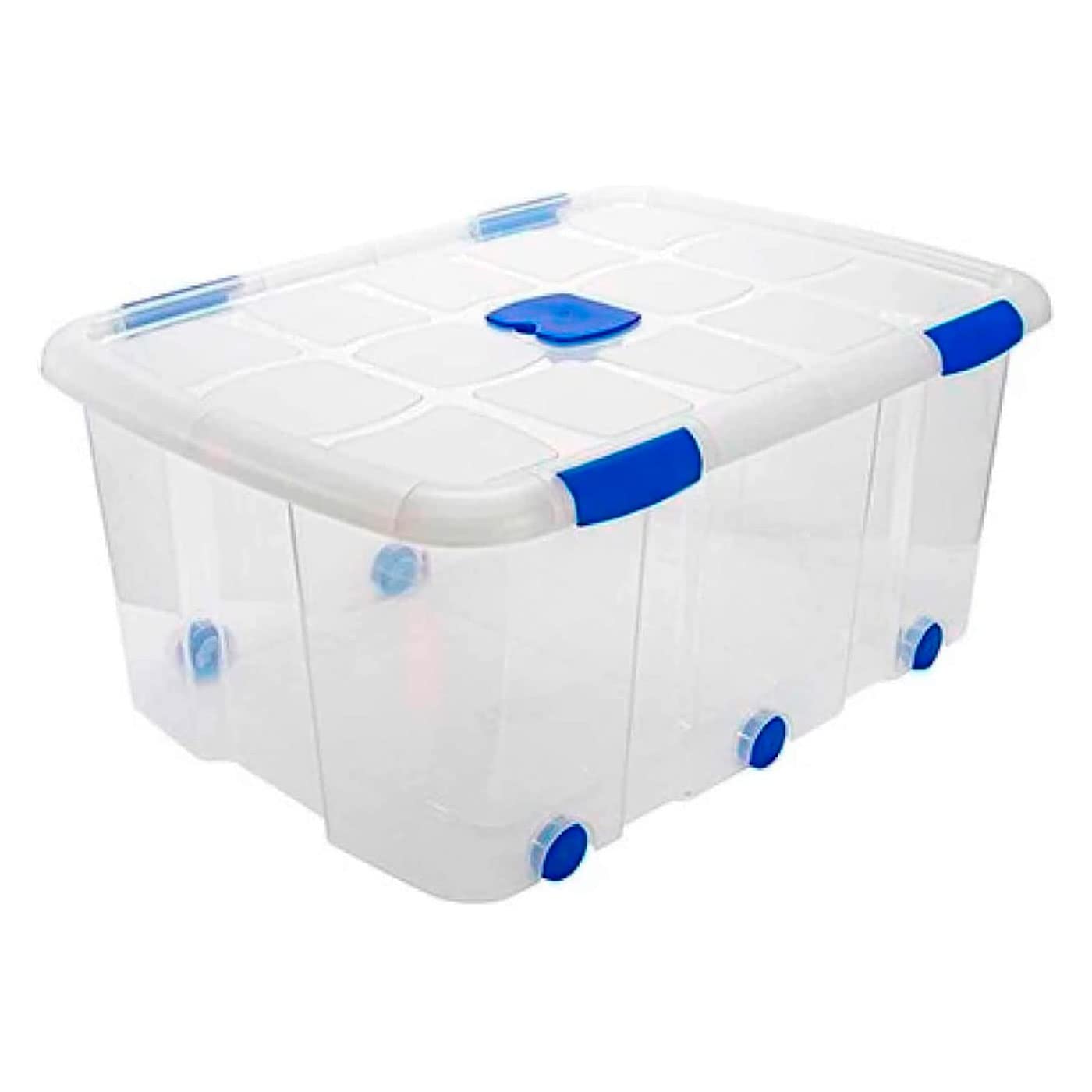 Acan Tradineur - Pack de 6 Cajas de Almacenamiento - Fabricado en plástico - Contenedor para almacenar libros, ropa, mantas - N.º 15-56,3 x 76,5 x 34,3 cm - 100 Litros