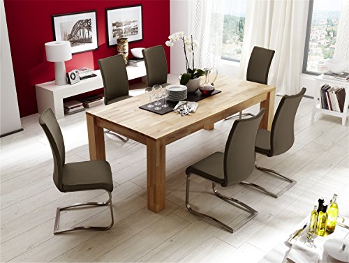 MCA Direkt Esstisch 200 x 100 cm ausziehbar Kernbuche massiv geölt