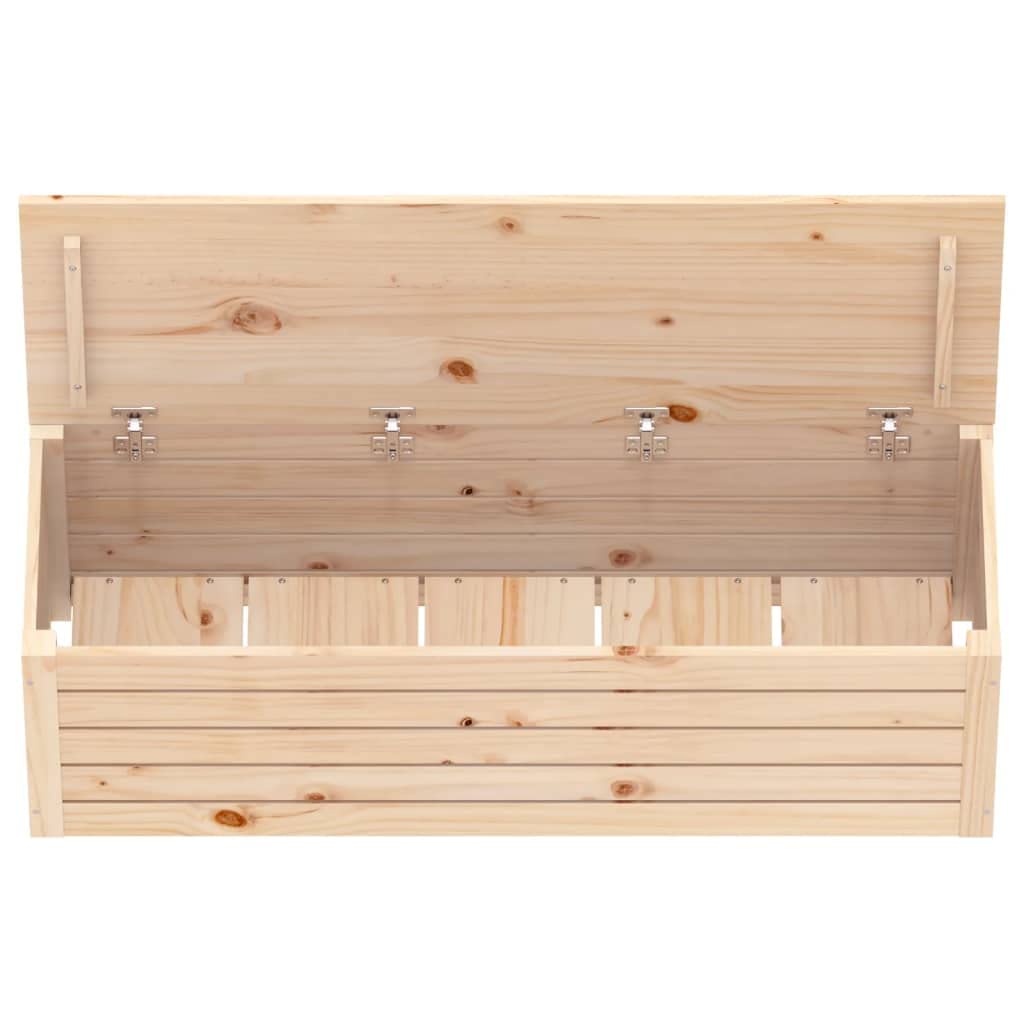 Hothingwell - Caja de almacenamiento (109 x 36,5 x 33 cm, con tapa de madera maciza de pino, gran espacio para alfombras y cojines, marco resistente y estable para organización de hogar