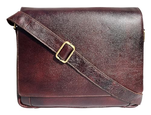 Image of RUSTIC TOWN Premium Leather Crossbody Messenger Bag - Stylish and Versatile - Gift for Professionals
