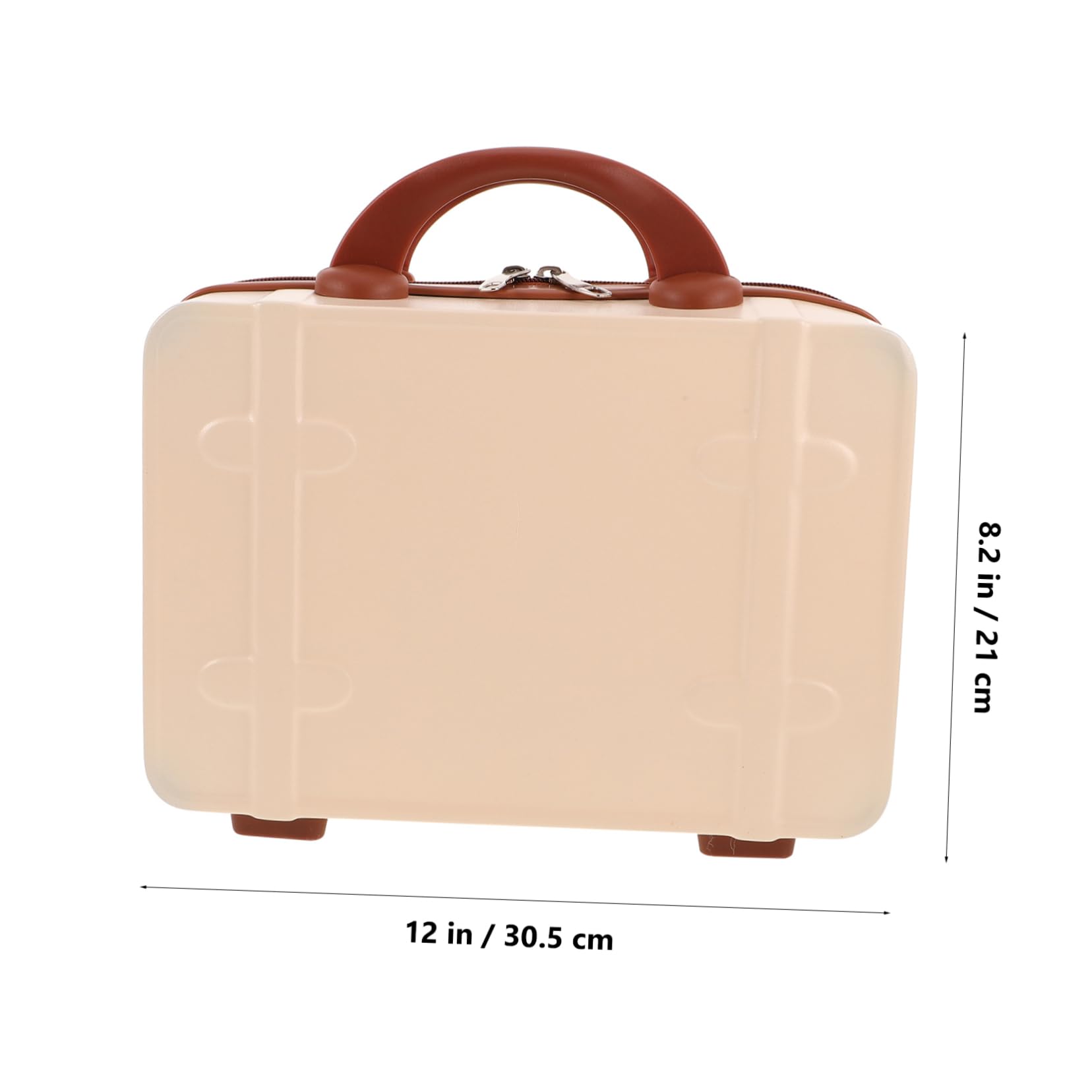 Vintage Kleiner Kosmetikkoffer 14 Zoll aus Abs in Beige | Multikammer Innenraum, für Reise und Alltag, Kompakte Aufbewahrung mit Stabiler Struktur