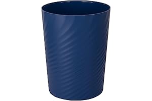 UUJOLY Navy Blue Small Plastic Trash Can for Various Uses