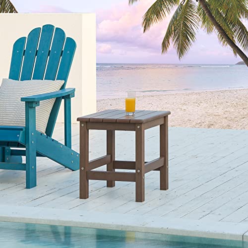 Efurden Side Table, Polystyrene End Table For Adirondack Chair, Outdoor Side Table Weather Resistant, Patio End Table With Low Maintenance (Brown) #TOP1