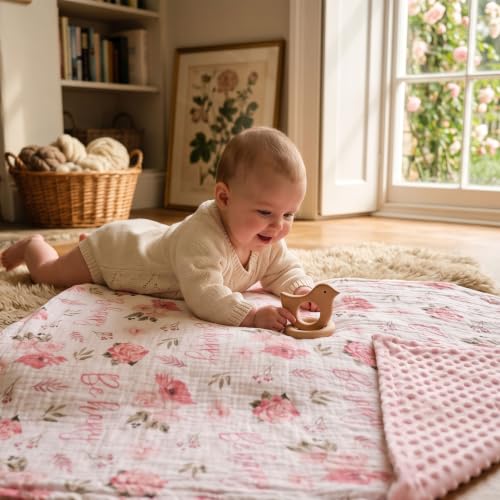 Image of GLLQUEN BABY Muslin Baby Blankets for Boys & Girls, 2-Layer Toddler Blanket