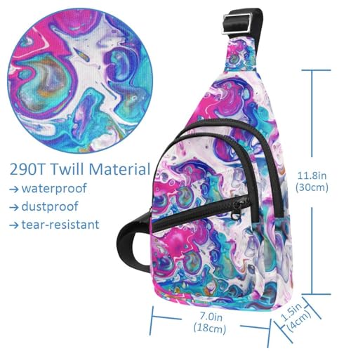 Bolsa sling ajustable de arte abstracto para evitar cargar mochilas pesadas 5