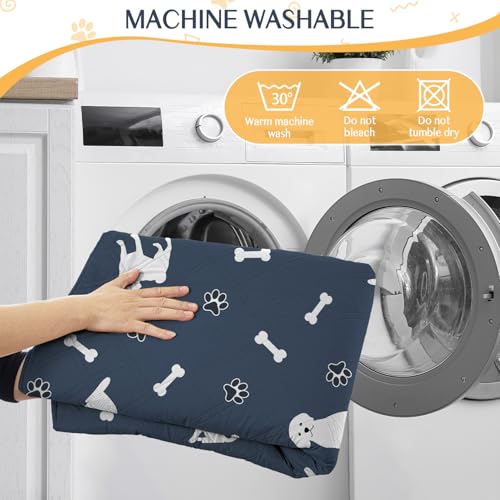 Image of 2 Pieces Dog Pee Pads - Navy Washable Dog Rugs Non-Slip Dark Blue Puppy Pads for Small Dogs, Water Absorb Training Pads
