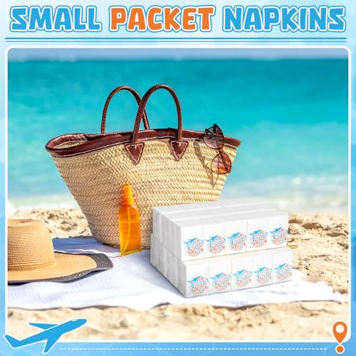 Image of Therwen 100 Pack Pocket Tissues Travel Bulk 1000 Sheet, Journey Theme