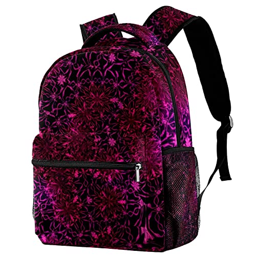 Sac à dos décontracté pour ordinateur portable au motif floral rose et multicolore