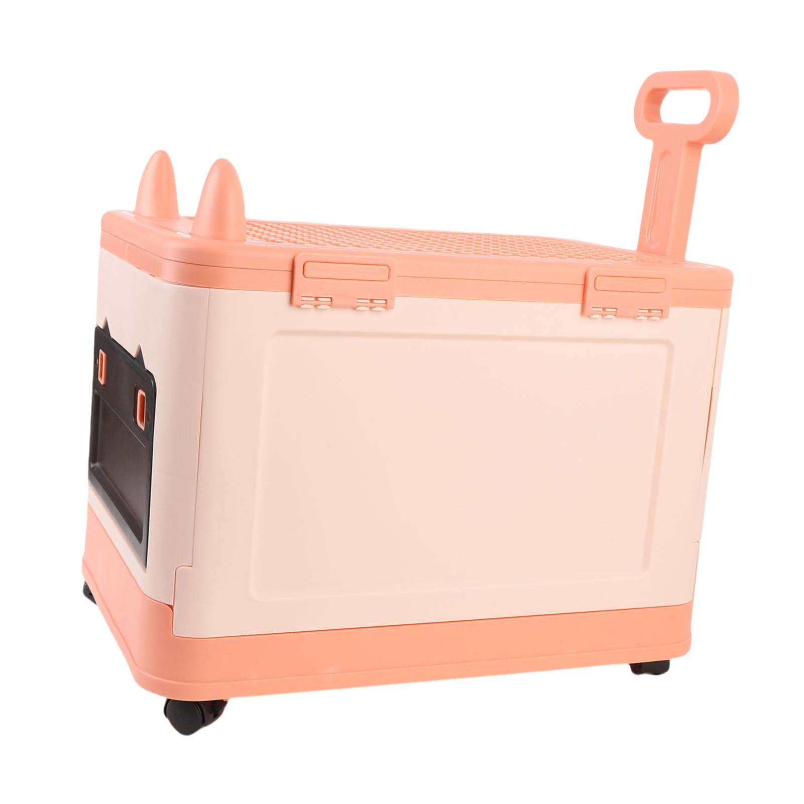 Cryfokt Portaoggetti per Giocattoli Robusta Cassapanca in Plastica con Ruote per L'organizzazione della Sala Giochi, per Bambini e Neonati, Ca.12,2x18,5x19,7", 1 unità (Rosa arancio)