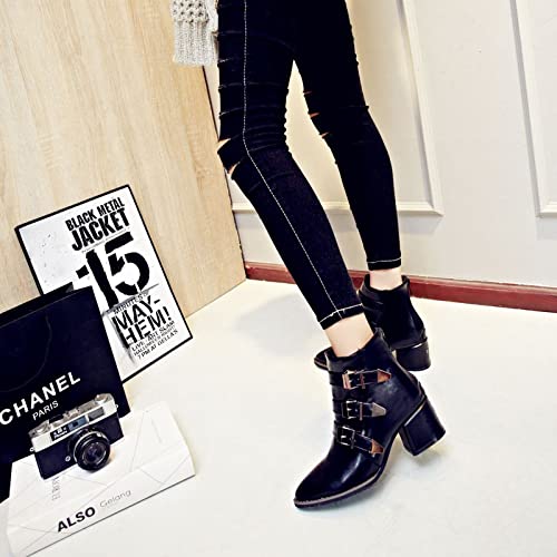 Bottines à la mode avec fermeture éclair et boucle design exclusif