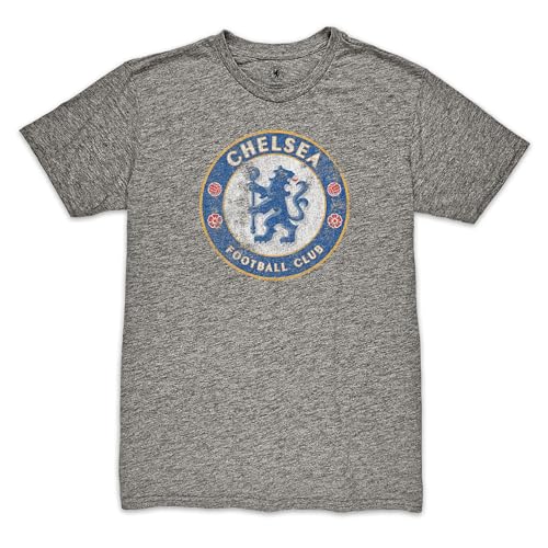 Chelsea FC Color Badge Vintage Premium Triblend T-Shirt - Grey (US Alpha Medium Regular Regular Grey)