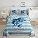 Castle Fairy Fishing Themed Full Size Comforter Set,Stars Stripes American Flag Print Bedding Comforters Bedroom Collection,Underwater Animals Bedding Set for Girls Teens