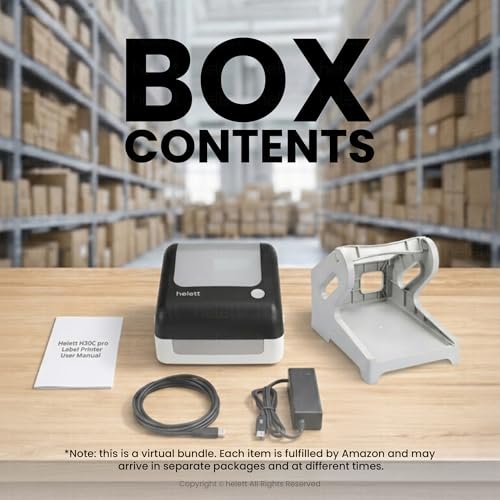Image of helett H30C Pro Wireless Bluetooth + USB 4x6 Thermal Label Printer with Label Holder | 203 DPI Barcode Printer | 152mm /s High Speed | Built-in Holder | Windows & Mac | White (1-Year Warranty)