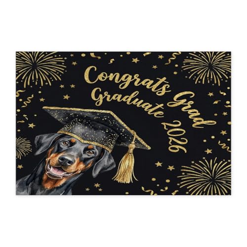 Rompecabezas de madera premium de 1000 piezas con diseño de cachorro Doberman graduado