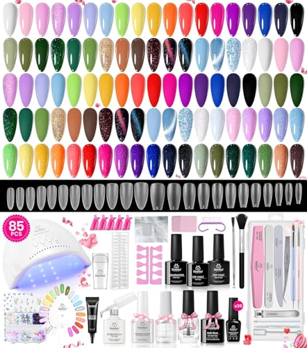 beetles 85 Pcs Gel Nail Polish Kit with UV Light