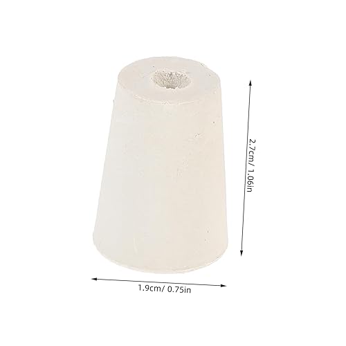 Miniatura 2 de Tapones de goma para sellar, tapones de goma perforados, tapones de botella de vidrio Erlenmeyer, tapón de frasco para experimento de 1.2 x 0.9 x