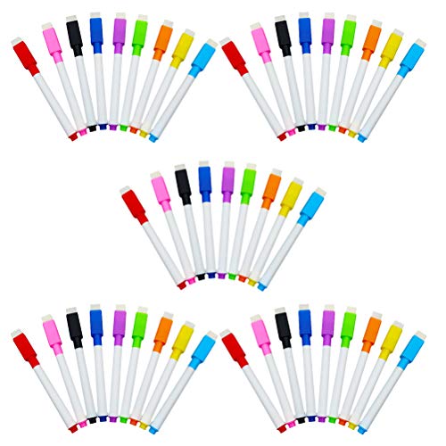 Abaodam 45 Piezas de Marcadores para Pizarra de Tinta de Colores, Borrado en Seco, Material Plástico, Cómodos para Proyectos DIY y Uso Escolar