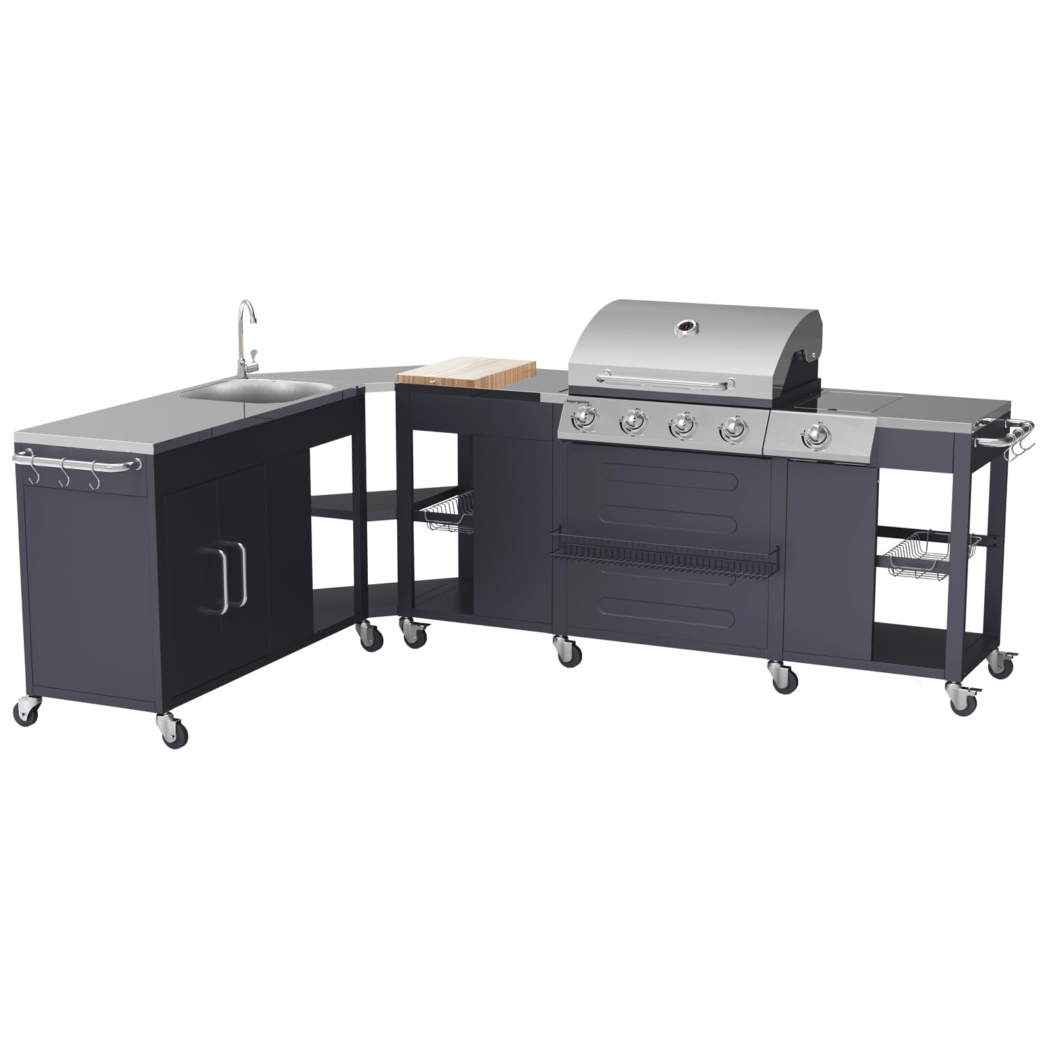 Happy Garden Cocina esquinera Exterior Texas 4+1 Quemadores 17,2 kW
