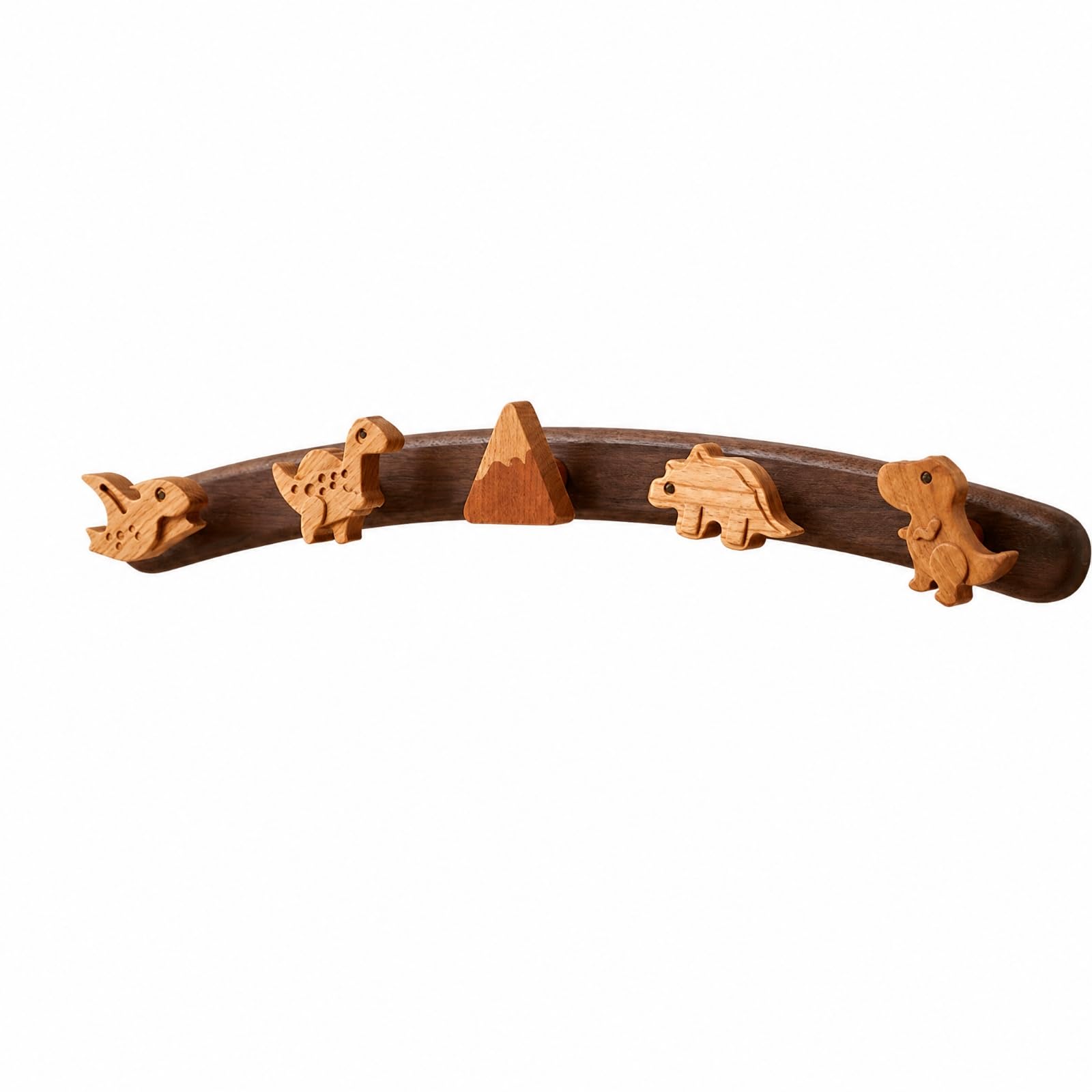 Colgador Infantil con Dinosaurios Ahorra Espacio Perchero con Figuras Dinosaurio Talladas Robusto Perchero Pared para Puerta