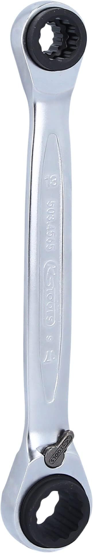 KS Tools Double Ratchet Ring Spanner Gearplus Reversing 4in1 silver One Size 10x13/17x19mm 5034565