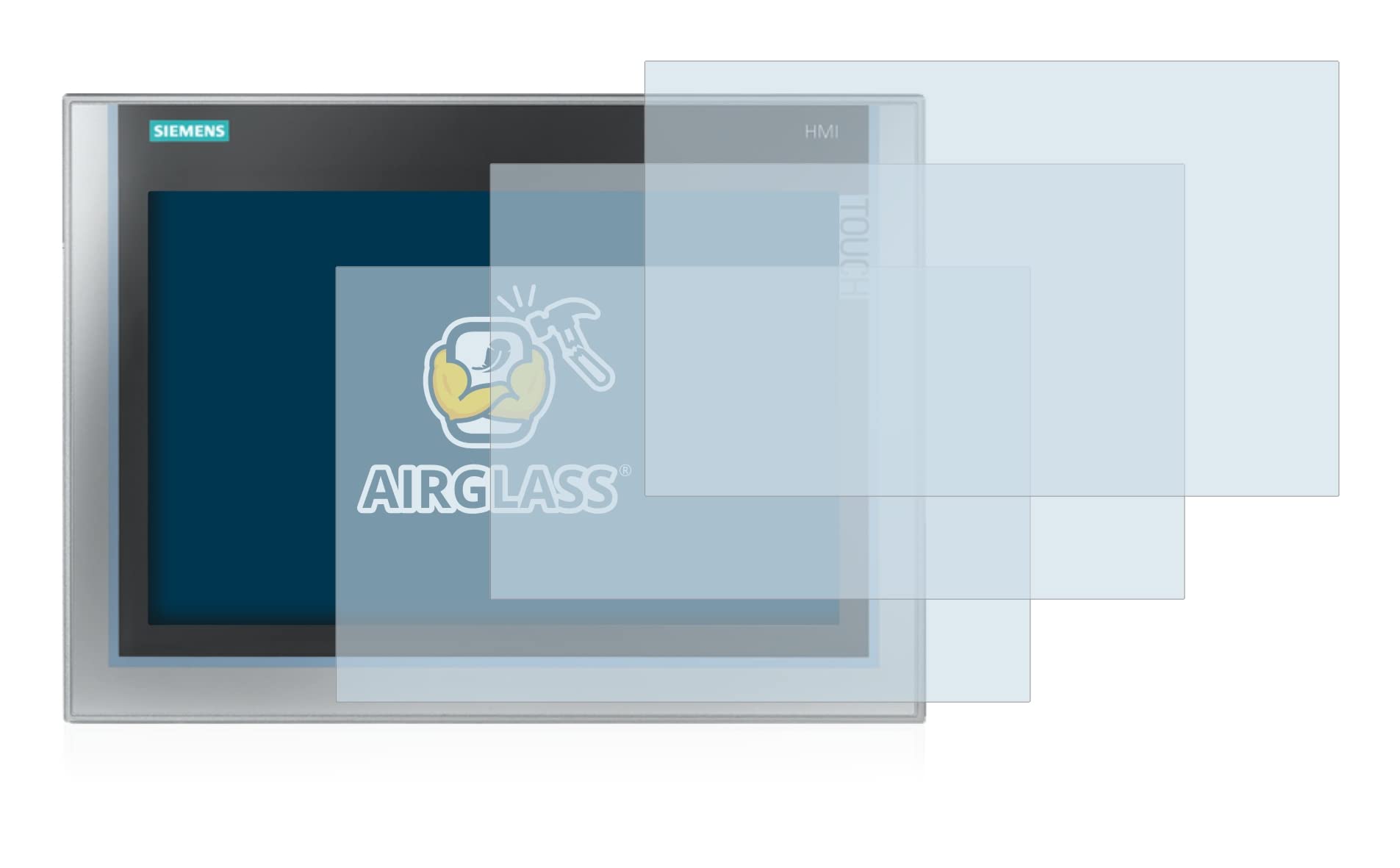 BROTECT Protector Pantalla Cristal para Siemens Simatic HMI TP 1200 Comfort Inox Protector Vidrio (3 Unidades) - [Dureza 9H, Anti-Arañazos]