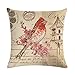 Nunubee Funda De Cojín De Lino 45X45Cm Sofá Decoración De Oficina Funda De Cojín (Pájaro Hermoso)