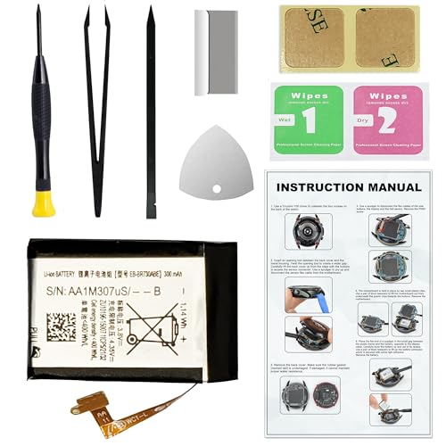 MAXSHARKS for Galaxy Gear S2 SM-R730 & Gear S2 Classic SM-R735 & Gear Sport SM-R600 Battery Replacement EB-BR730ABE Battery with Repair Tools and Installation Instructions