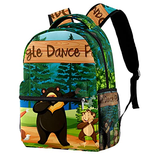 Petit sac à dos Jungle Danse Party Ours Mouffette renard mini sac à dos enfant et femme avec poches