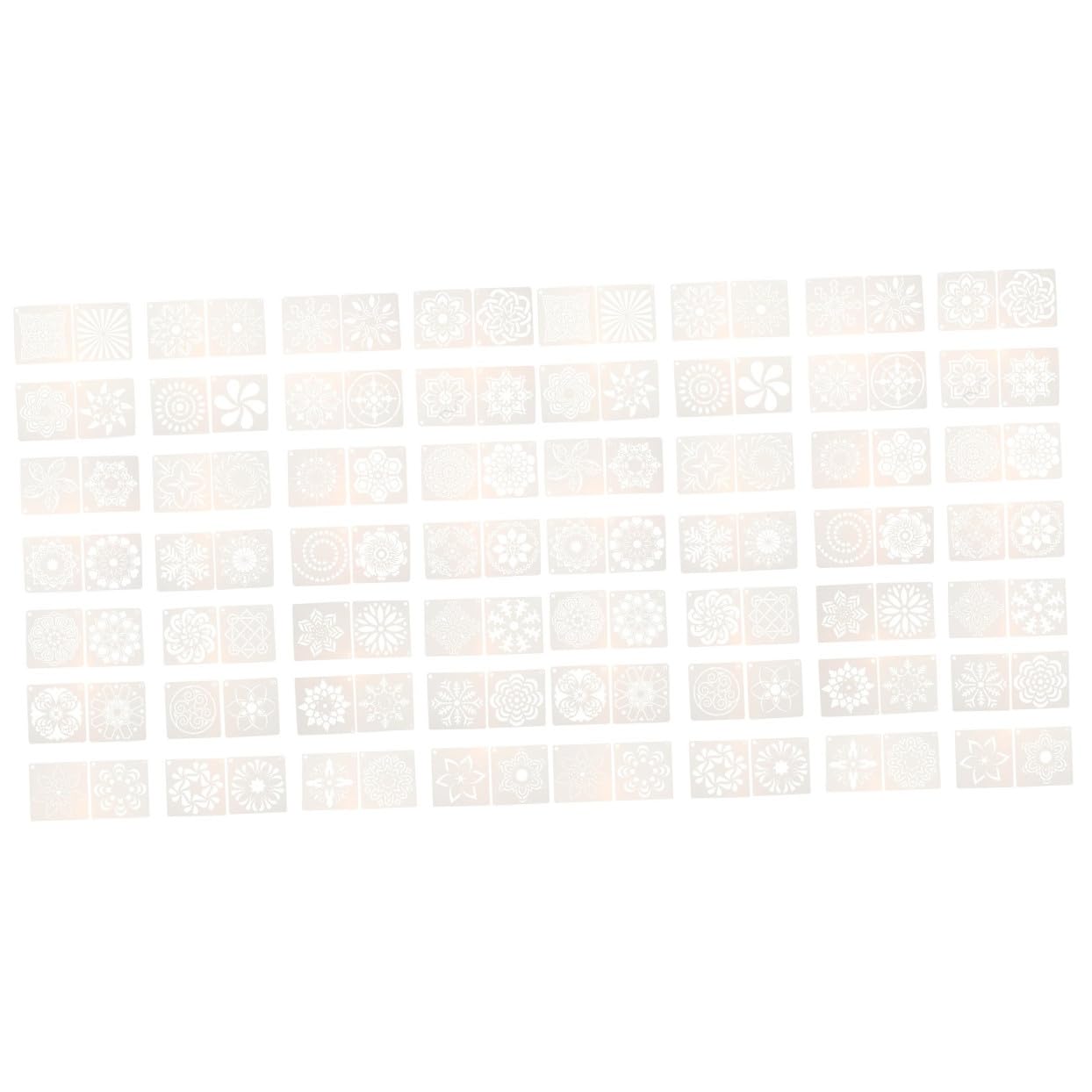2 Set Mandala Template Stencil Pittura Artigianato Scrapbook Mandala Stencil Mandala Lascia Disegno Modello Plastica Bianco 56 Pezzi * 2