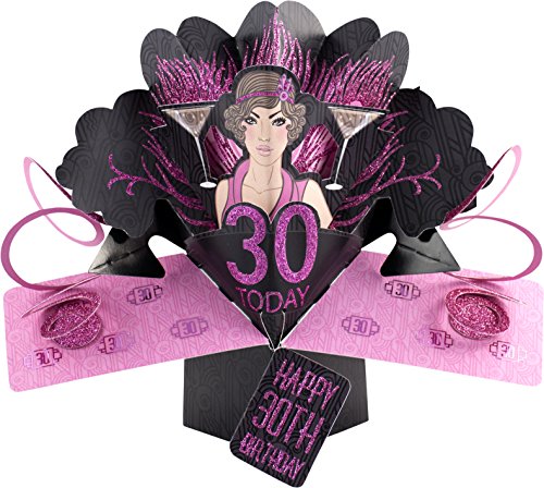 Suki Gifts International Tarjeta Pop Up de la Marca, felicitación de cumpleaños número 30