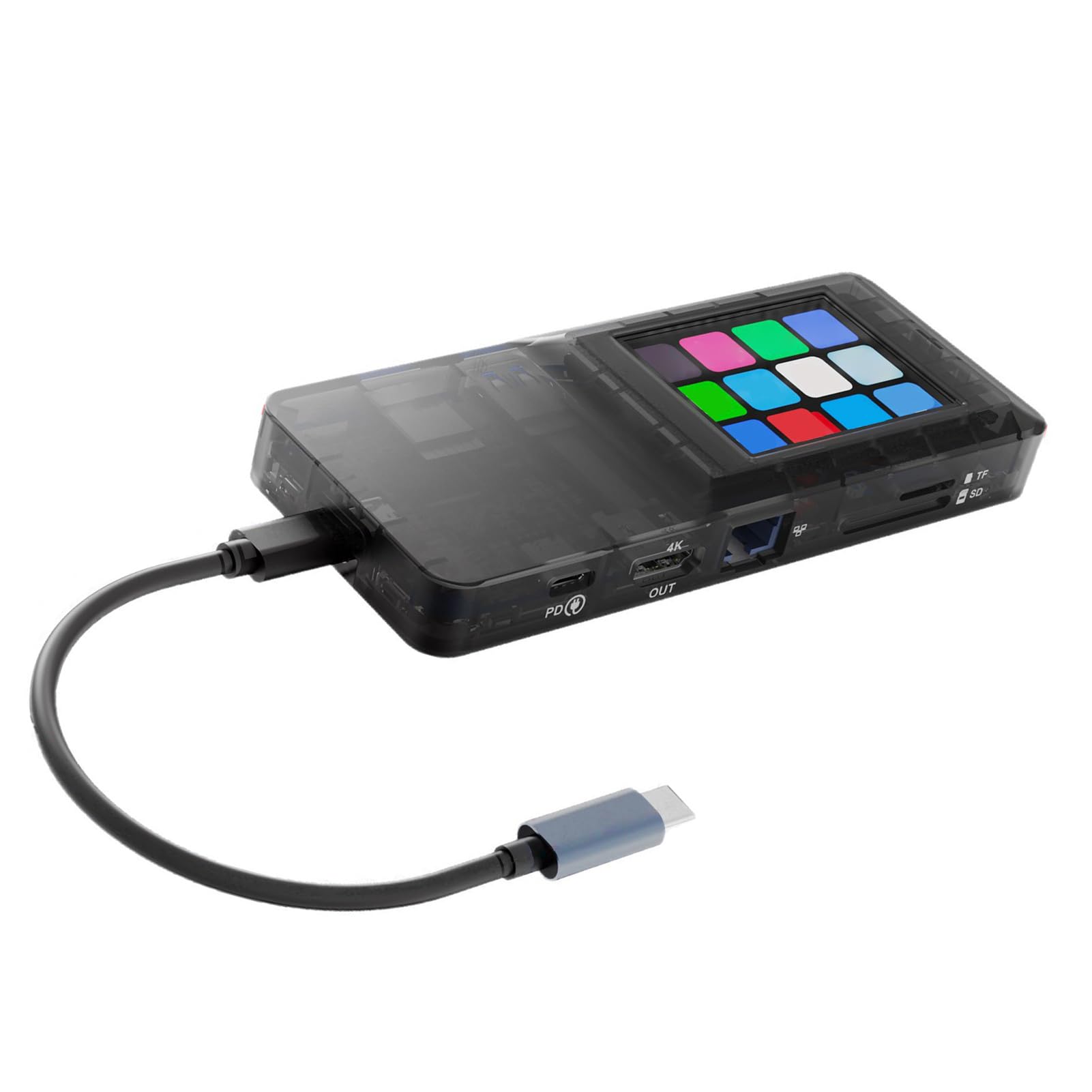 Estación de Acoplamiento USB C, Adaptador de Concentrador USB C LCD con Pantalla Táctil de Carga Rápida de 100 W, Estación de Acoplamiento para Computadora Portátil con Interfaces