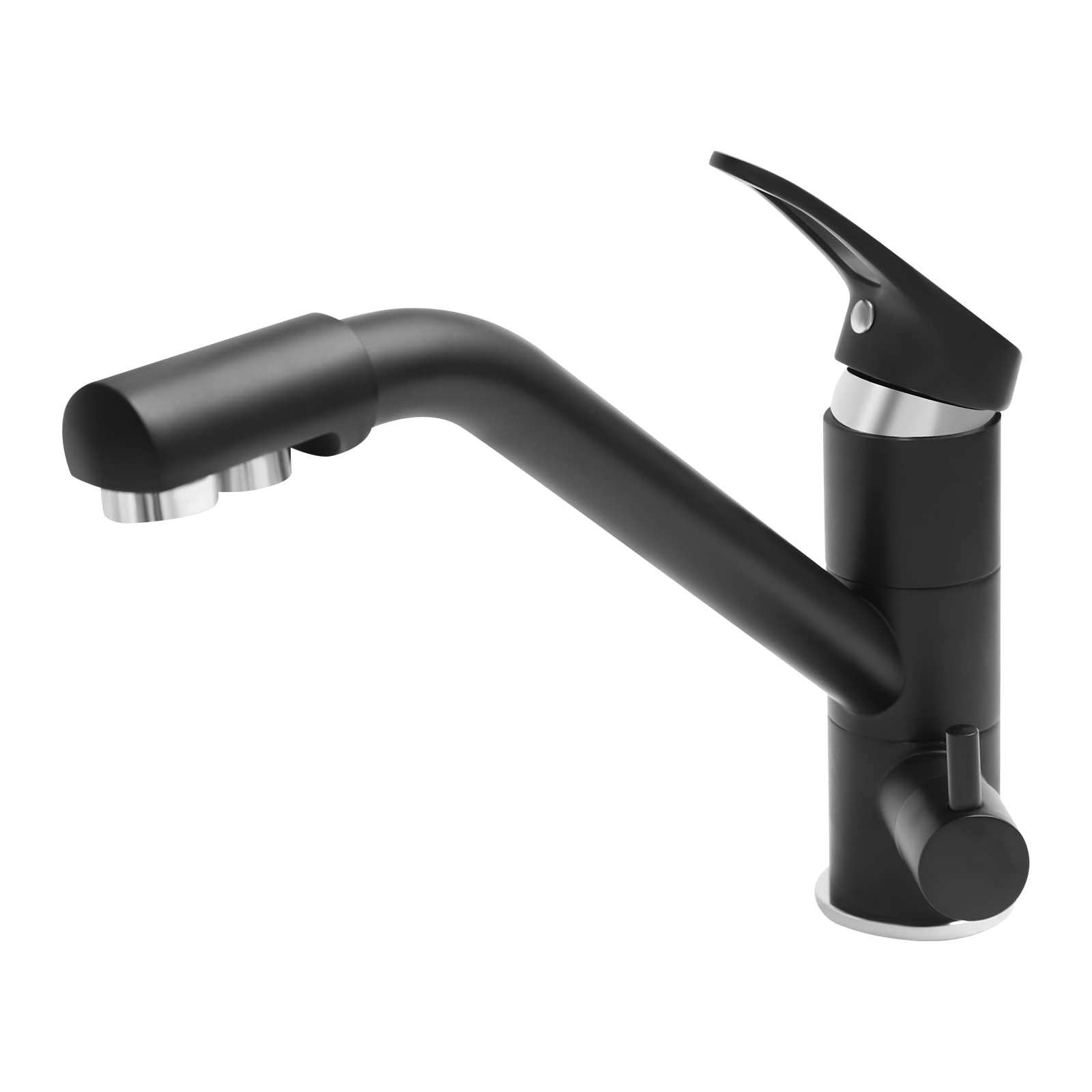 Küchenarmatur, Mischbatterie für Spüle, Küche, 3-in-1, 360° drehbar, Wasserhahn, zwei Griffe, geeignet für WC, Waschküche, Küche
