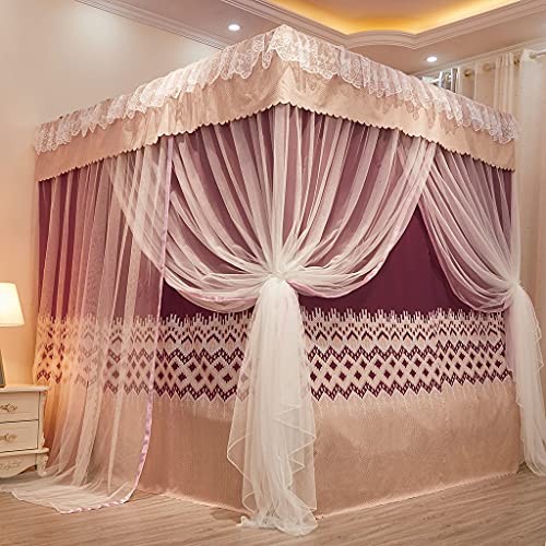 Elegante cortina con dosel para cama de 4 postes de alta calidad bicolor