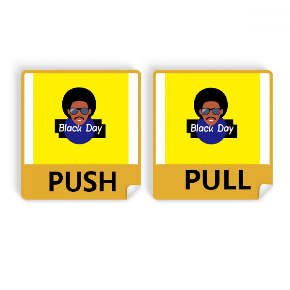 Black Day Freedom Equal Rights Push Pull Door Sign Vinyl Stickers Shop