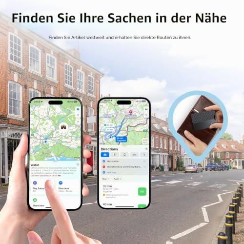 Dünne Geldbörsen-Tracker-Karte (nur iOS), Tracking Card mit Apple Find My, GPS Tracker, Unterstützt Kabelloses Laden… – Ansicht 4
