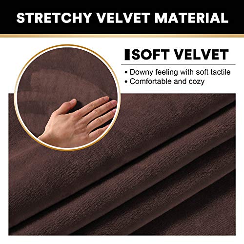 Large Brown Soft Velvet Ottoman Cover