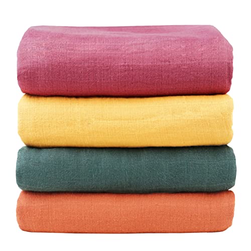 Image of Viviland Muslin Baby Swaddle Blankets, Cotton Soft Swaddle Nursery for Newborn Boys and Girls, Gender Neutral Receiving Blankets for Infants, Pure Rose Red, 47 * 47 inches 4-Pack