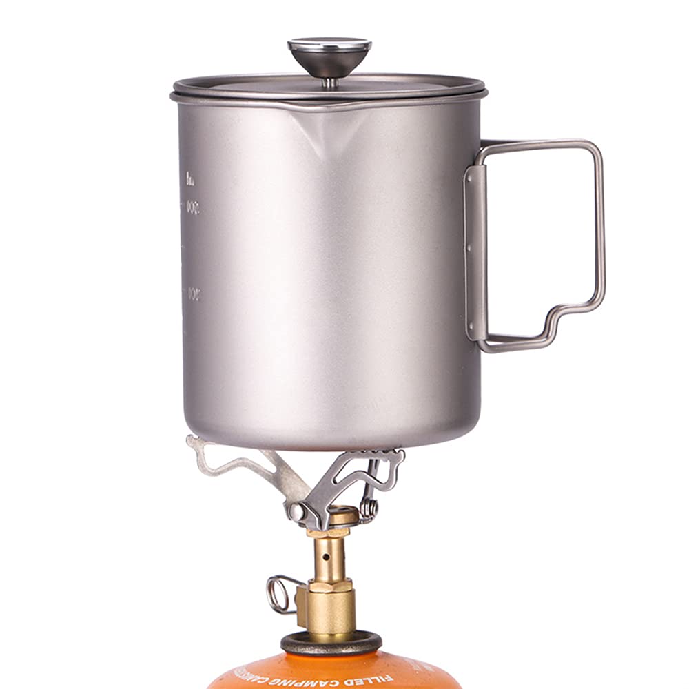 Lixada Titan Topf 750ml Camping Titan Kaffeetasse Becher French Press Pot Kaffeemaschine Outdoor Camping Kochen Topf