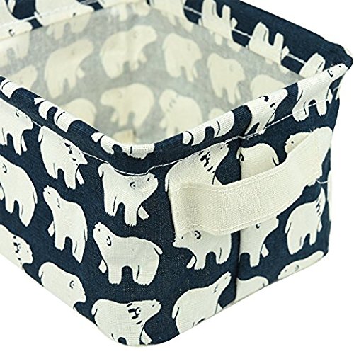 4 Pack Canvas Storage Basket Bins, Home Decor Organizers Bag For Adult Makeup, Baby Toys Liners, Books (4 Pack, Tree,Bear,Hedgehog,Whale) #TOP5