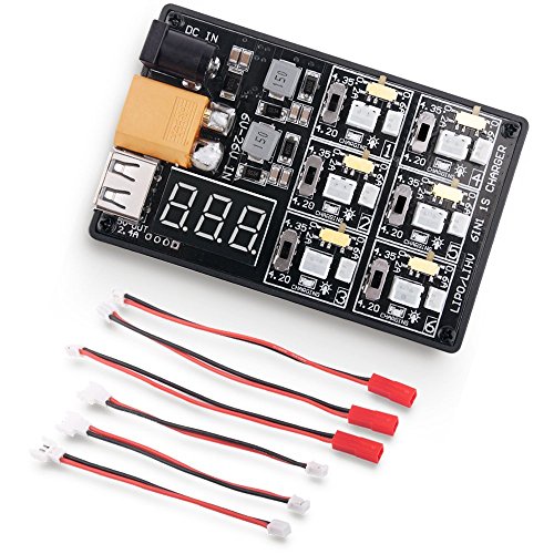 Rcharlance 1S 6in1 LiPo LiHV Battery Charger Board for Blade Inductrix Tiny Whoop