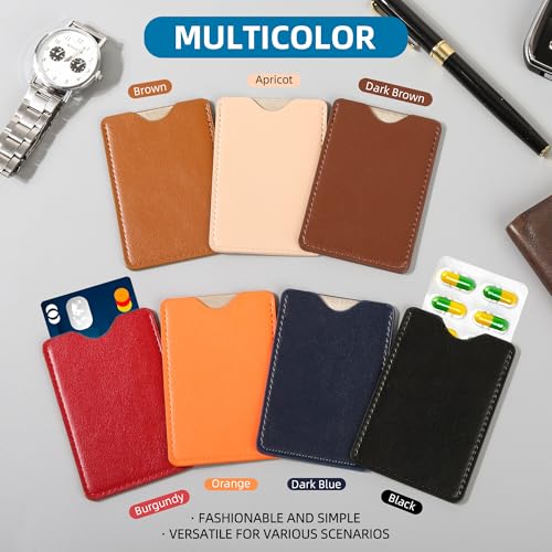 7 Pcs Multicolor RFID Credit Card Sleeves, Luxury Leather Credit Card Cover Protect Cards from Electronic Theft, Debit Card RFID Blocking Sleeves Fit in Purse&Wallet,Birth control pill and condom case2