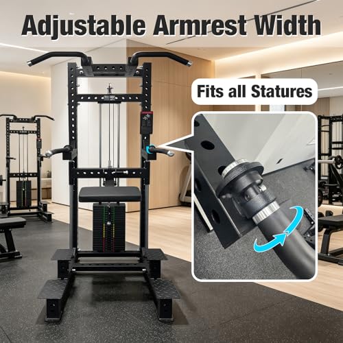 Image of Commercial-Grade Strength Exercise Equipment with 220lb Weight Stack, 3 inchx3 inch 12-Gauge Steel Tubing for Home & Gym, Multi-Function Trainer Machine for Strength Training & Body Building