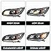 TUSDAR Headlight Assembly Set w/o LED DRL for 2013 2014 2015 Honda Accord Sedan 4-Door Halogen Projector Headlamp Driver and Passenger Side OE Style