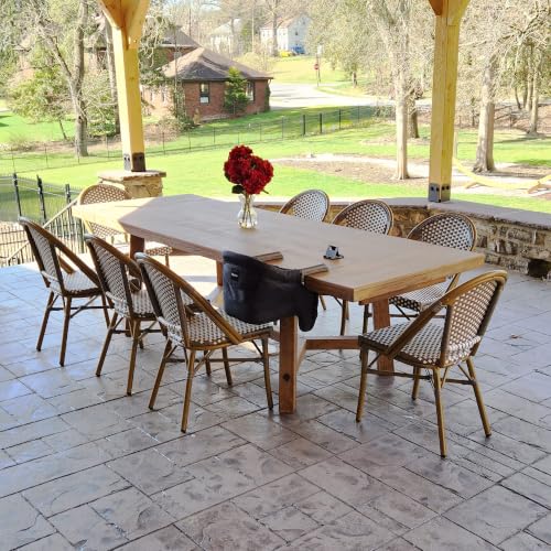 Image of PURPLE LEAF Patio French Dining Chairs Set of 4, Bamboo Finish, Gray