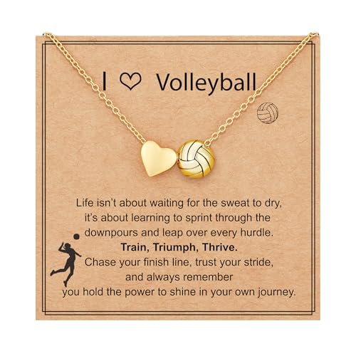 ESPVO Volleyball Necklace Gifts for Girls Stuff Accessories Sports Jewelry Ages 8-12 12-14 Teen Girl Team Women Mom Coach Player Things Items