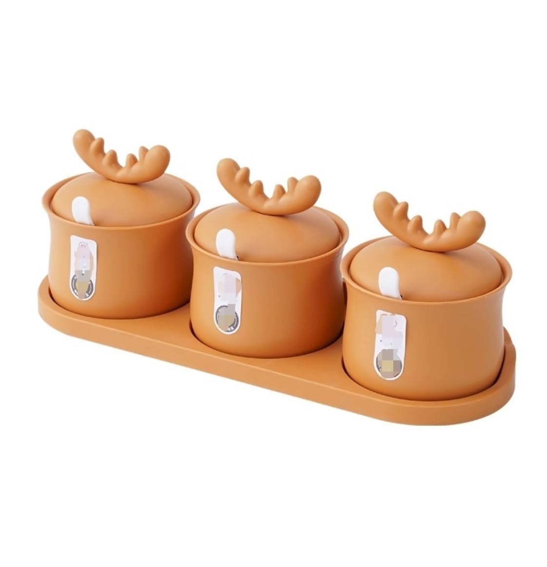 AZHKJKZH Seasoning Box Set Plastic Seasoning Box Set Spice Bottle Sugar Container Jar With Lid And Spoon Salt Condiment Jars Kitchen Salt Sugar Jar