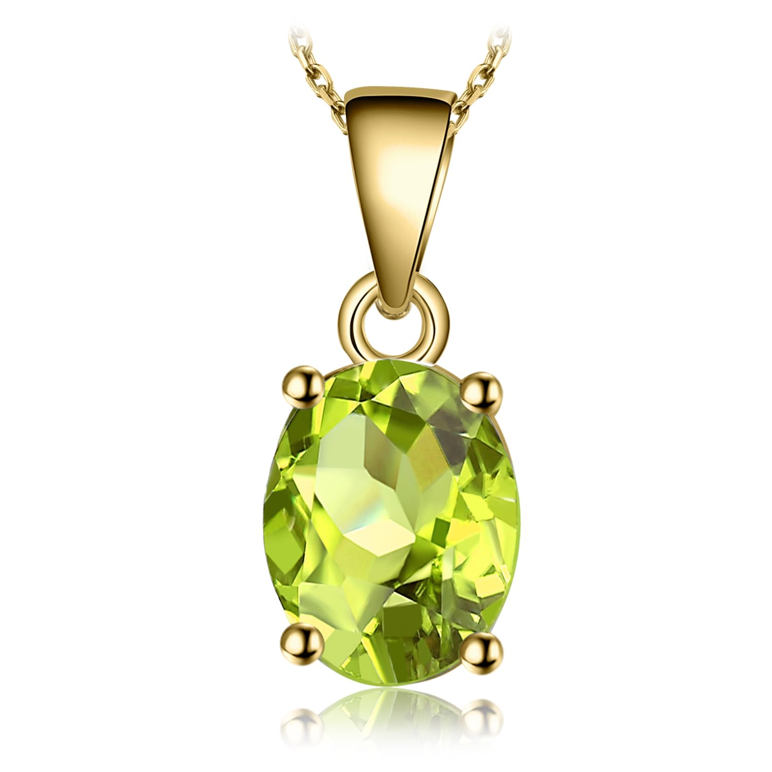 JewelryPalace Owalny Prawdziwy kamień szlachetny Ametyst Cytryn Granat Perydot Topaz Wisiorek 45CM, Naszyjnik damski Srebro 925, Biżuteria dla dziewczynek Różowe złoto Złoto