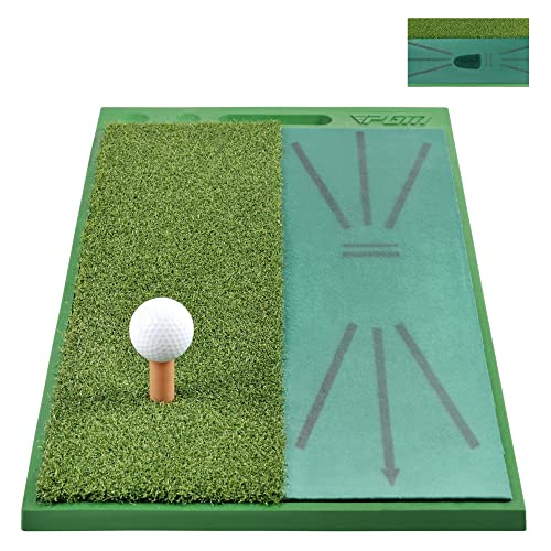 CROSSFINGERS 2 in 1 Golf Trainingsmatte für Schaukelerkennung, Premium Golf Übungsmatte, Anti-Rutsch Basis Golf Schlagmatte, Tragbarer Golf Swing Mat Trainer für Indoor/Outdoor Cover