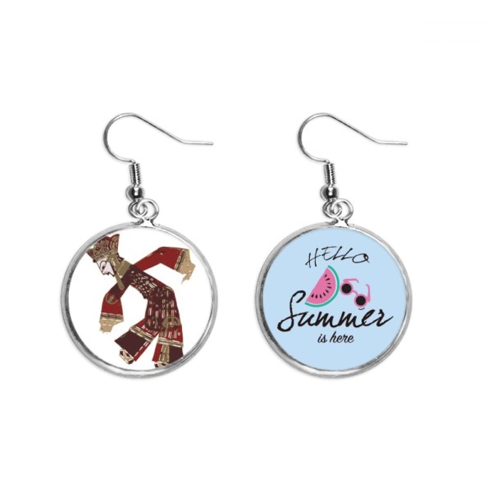 Pendientes de sandía estilo sombras chinas para mujer en verano 5